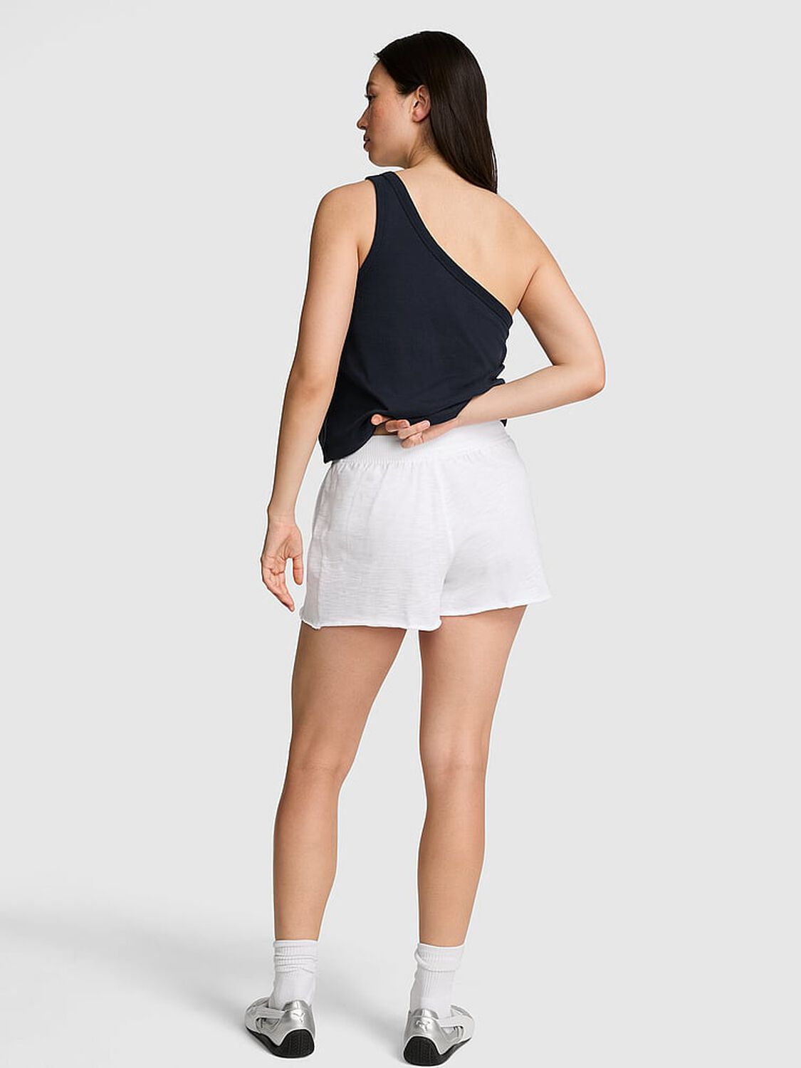 vs Pink Lightweight Lounge A-Line Shorts Vs White 2 of 3 