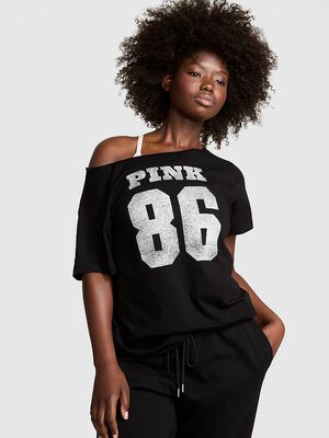 Campus Cotton Off-The-Shoulder Tee