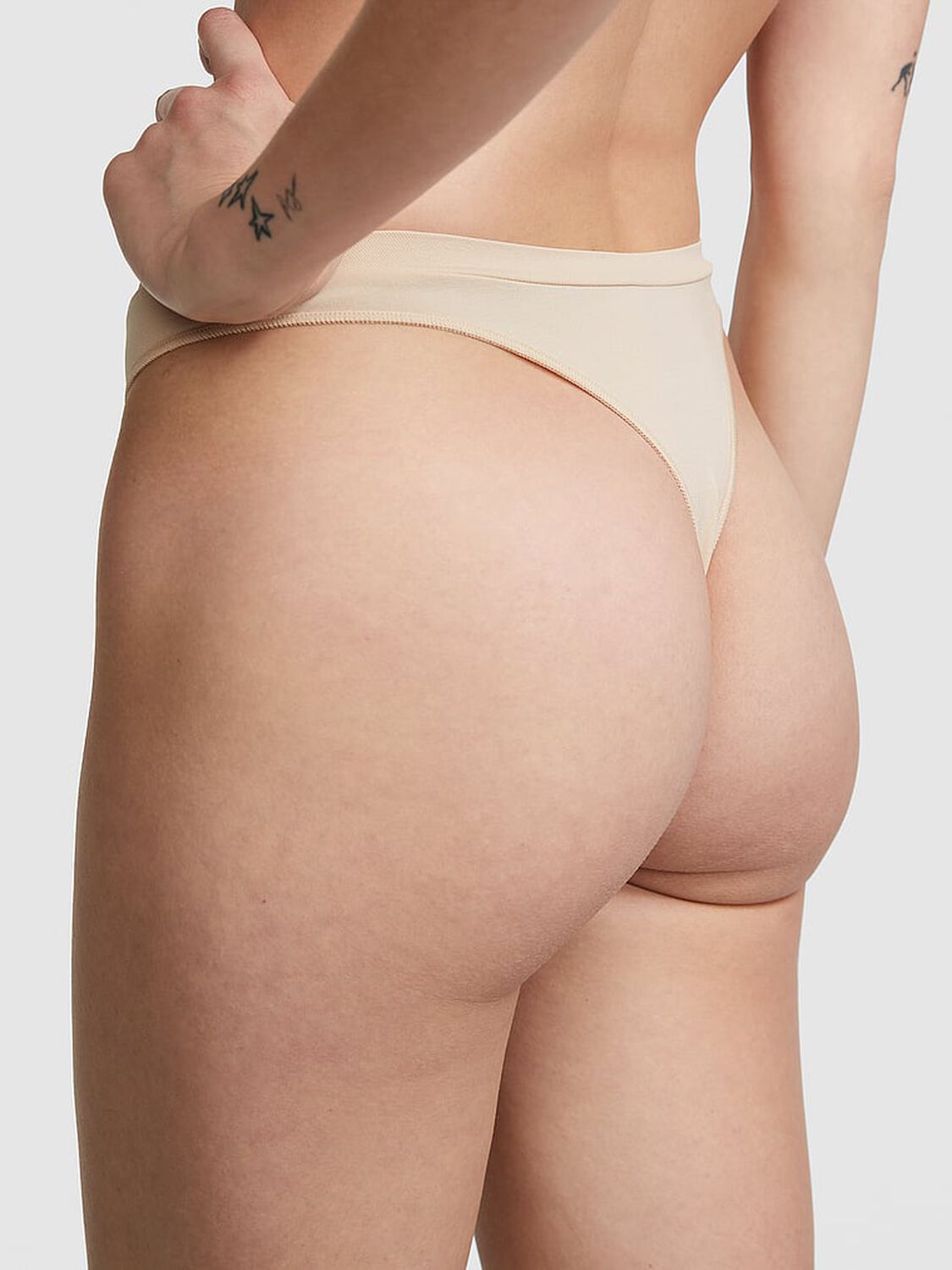 vs Pink Seamless High-Leg Thong Panty Marzipan 2 of 3 