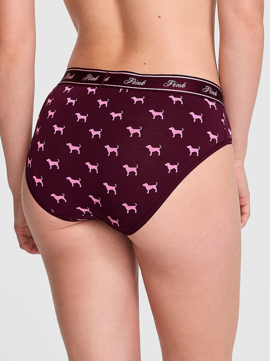 vs Pink Logo Cotton Hiphugger Panty Wild Rose Dog Print 2 of 3 