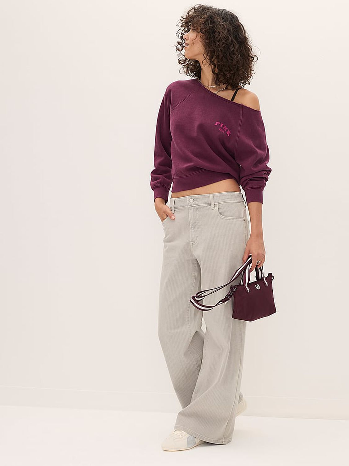 vs Pink Mini Crossbody Nylon Tote Bag Wild Rose 1 of 3 