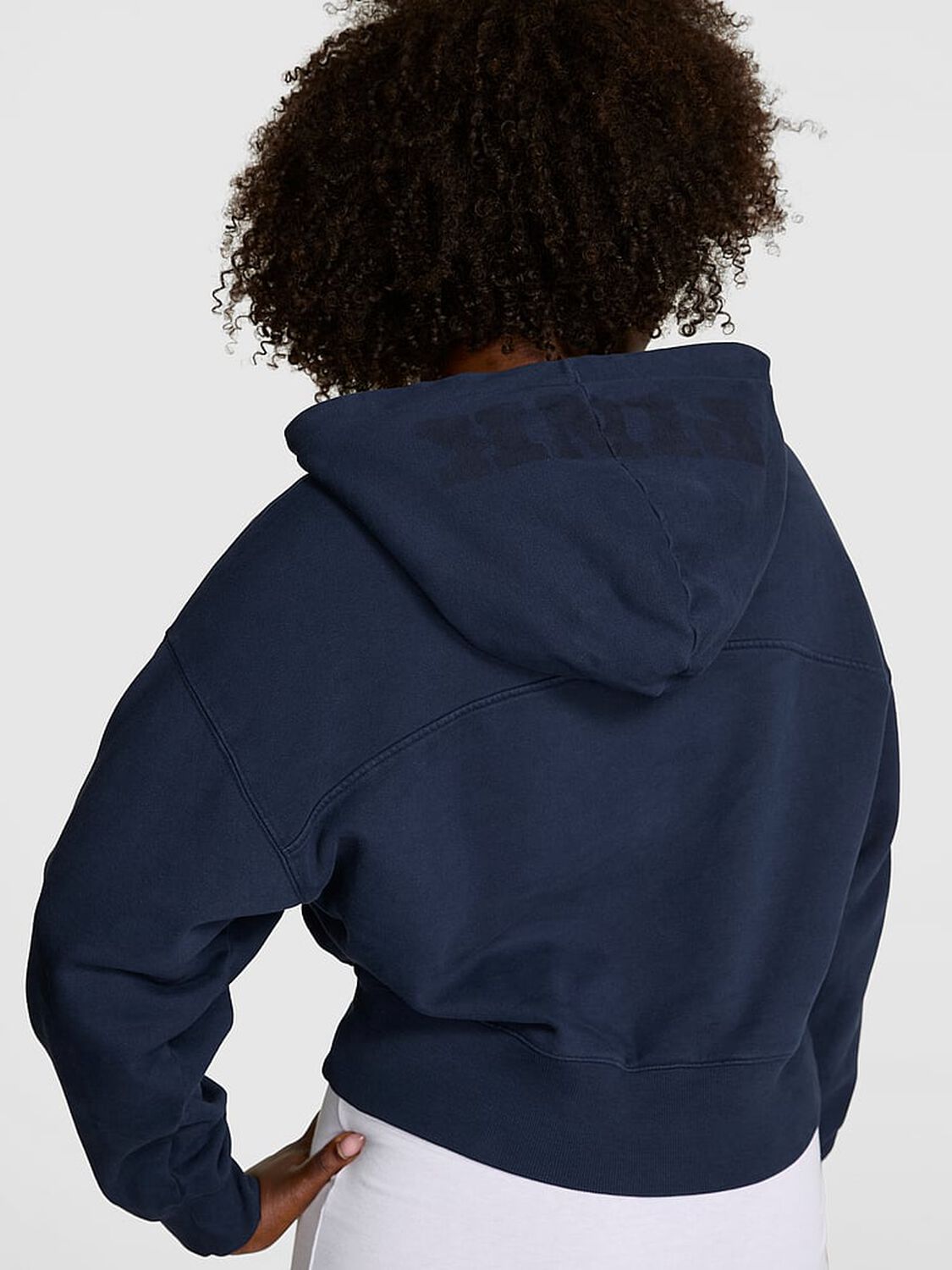 vs Pink Luxe Fleece Hoodie Noir Navy 2 of 2 