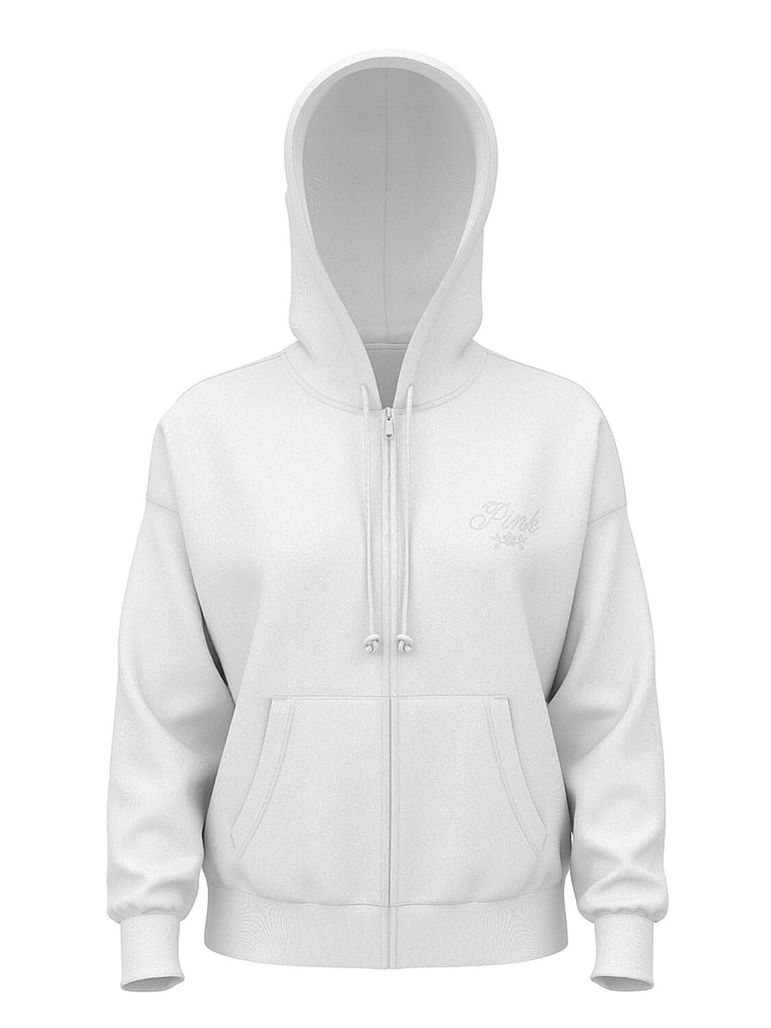 vs Pink Ivy Fleece Campus Full-Zip Hoodie Vs White Shine 3 of 4 