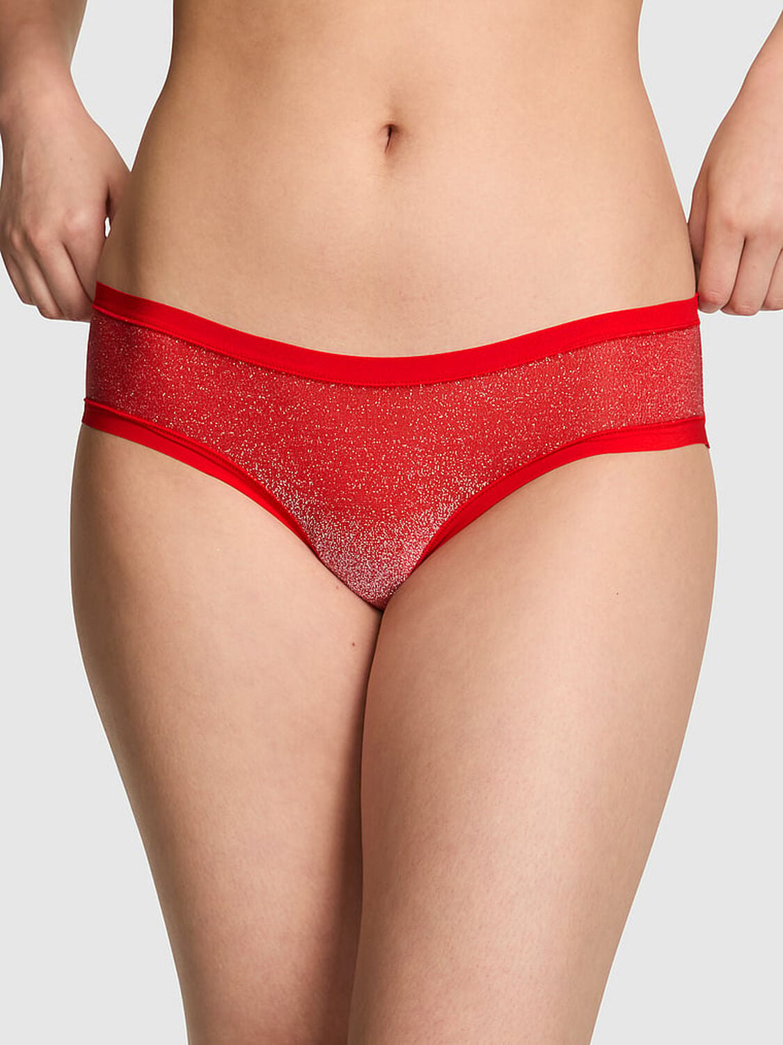 pink Pink No-Show Hiphugger Panty Bright Vermillion 1 of 2 