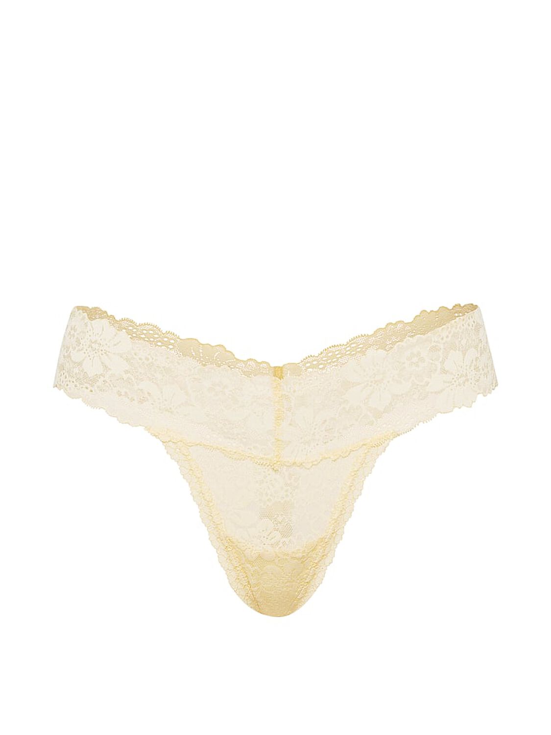 vs Pink PINK Wink&trade; Lace Thong Panty Palest Yellow 3 of 3 