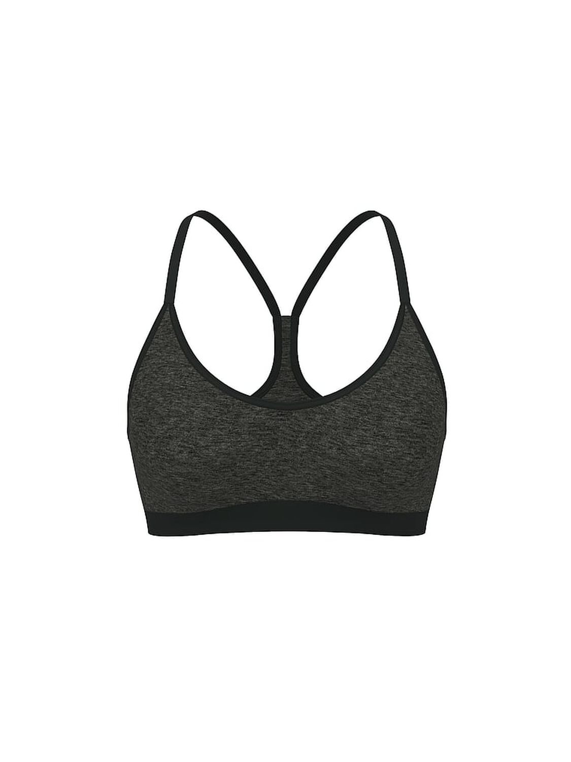 vs Pink All-Day Cotton&trade; Low-Scoop Racerback Bra Charcoal Heather Grey 3 of 3 