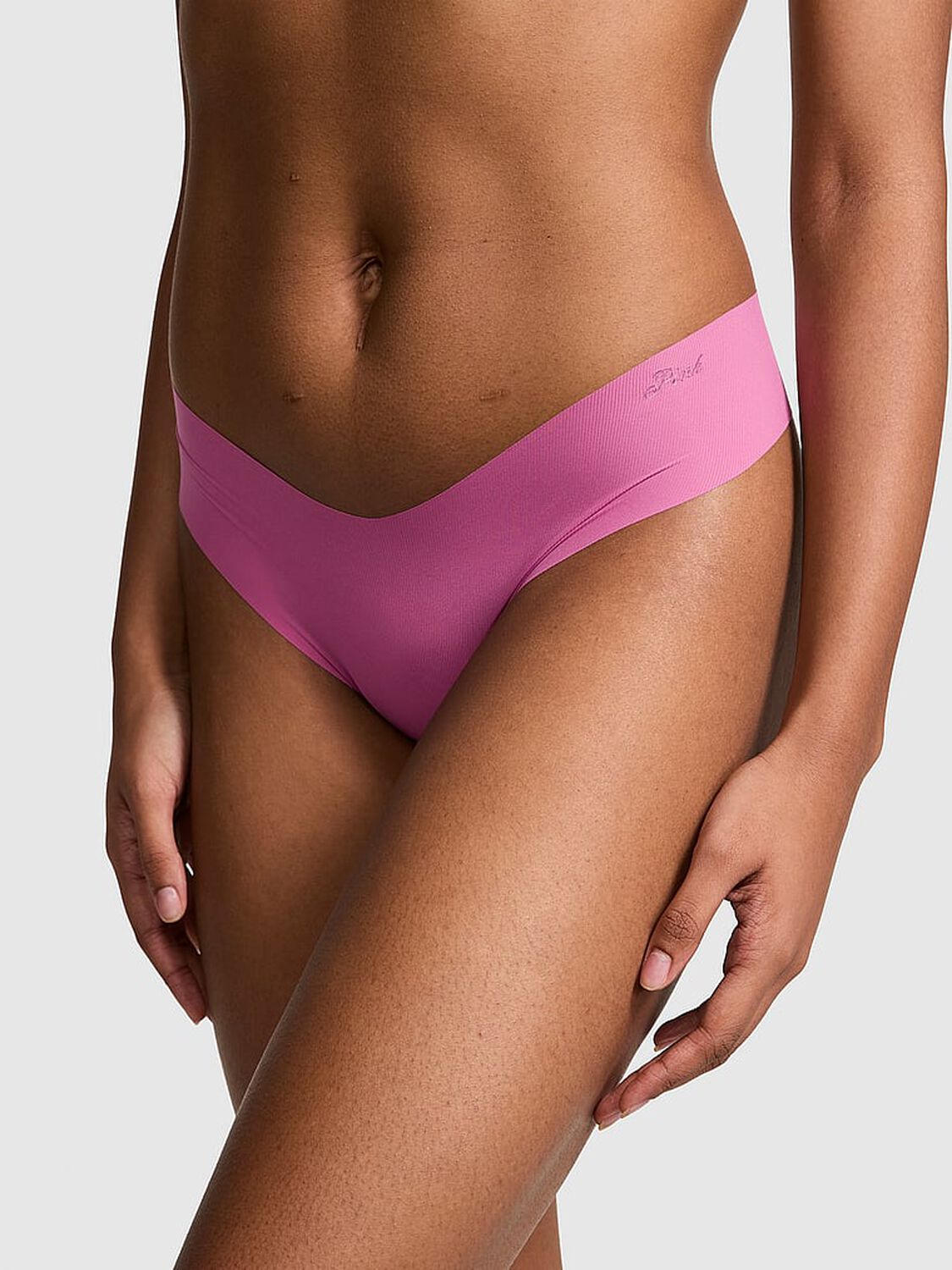 vs Pink No-Show Thong Panty Midnight Mauve 1 of 3 