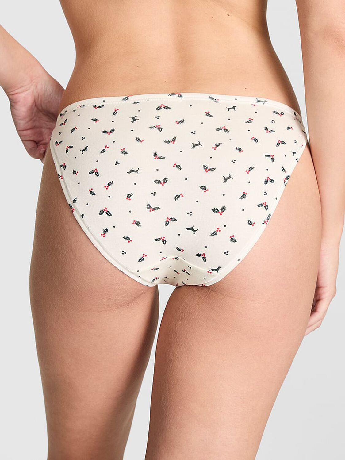 pink Pink Cotton String Bikini Panty Winter White Holly Print 2 of 2 