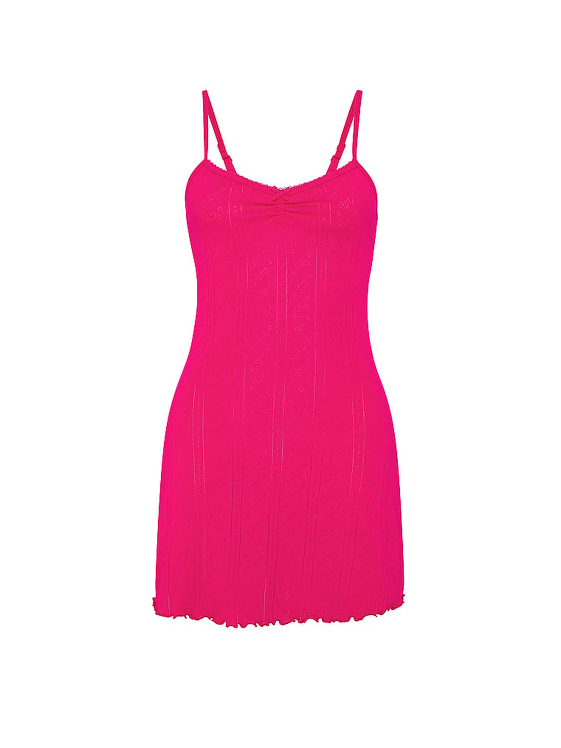 vs Pink Pointelle Sweetheart Slip Dress Hot Stuff 3 of 3 