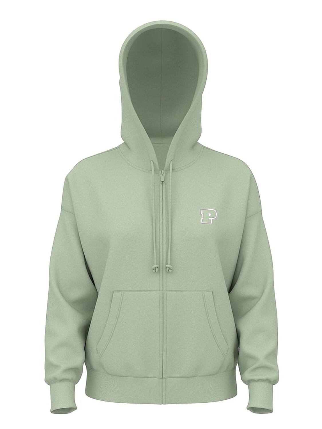 vs Pink Ivy Fleece Campus Full-Zip Hoodie Green Garden 3 of 4 