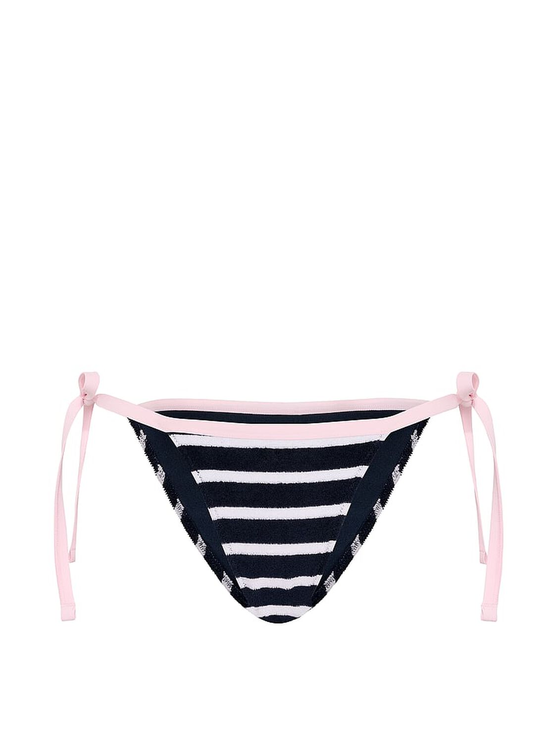 pink Swim Low-Rise Side-Tie Cheeky Bikini Bottom Noir Navy Stripe 3 of 4 
