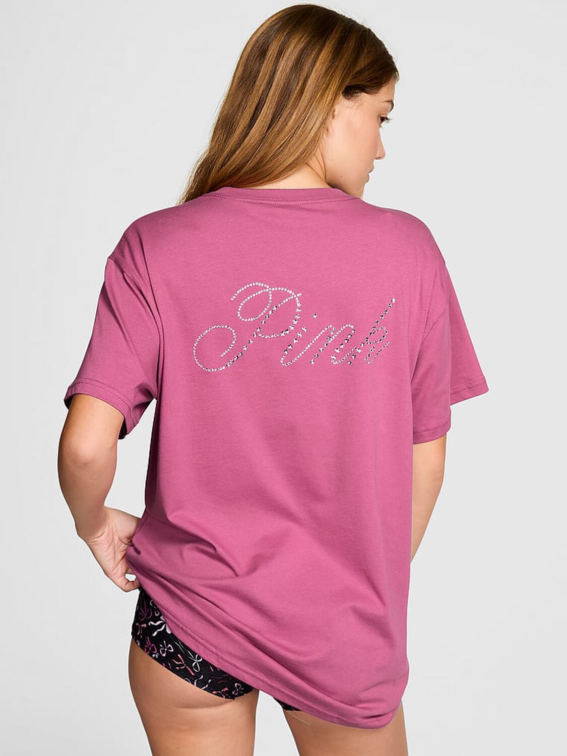 pink Pink Campus Cotton Tee Limited Edition Red Violet Diamante 2 of 4 