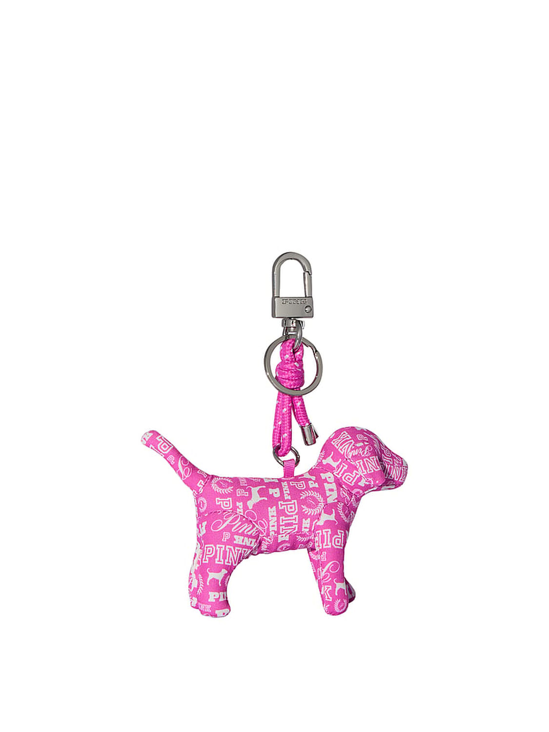 vs Pink Micro Dog Keychain Charm Pink Gossip Dog Print 1 of 1 