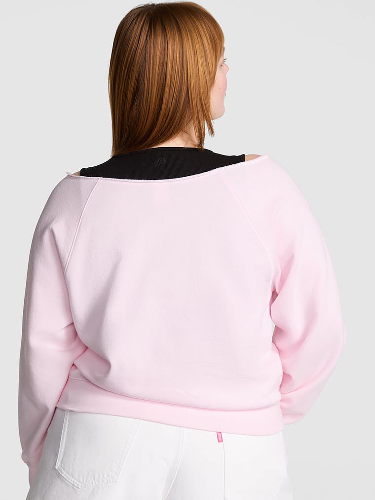 Ivy Fleece Off-The-Shoulder Sweatshirt Limited Edition Pink Tulip