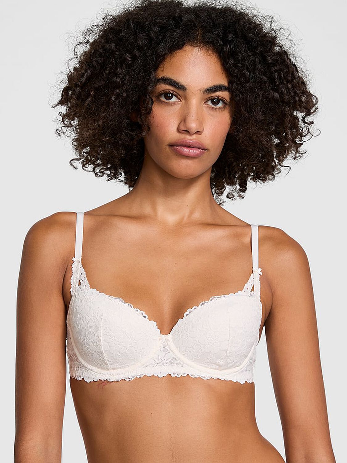 vs Pink Wink Lightly Lined Balconette Bra Coconut White 1 of 3 