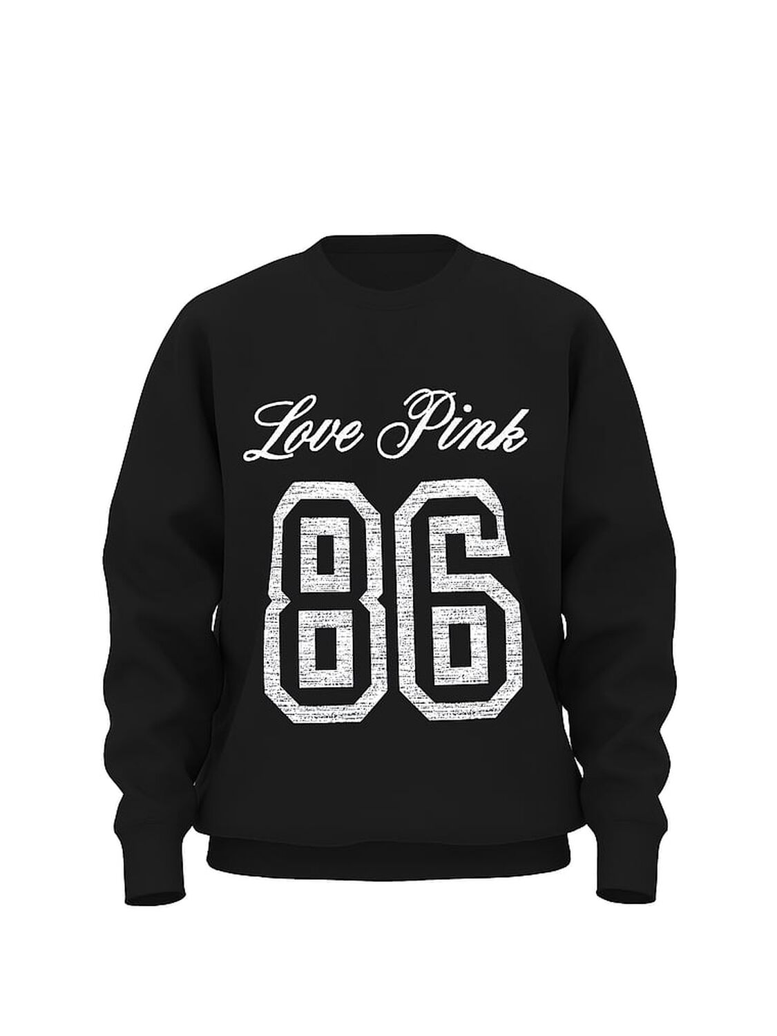 vs Pink Campus Fleece&trade; Oversized Crew Sweatshirt Pure Black Spring 3 of 4 