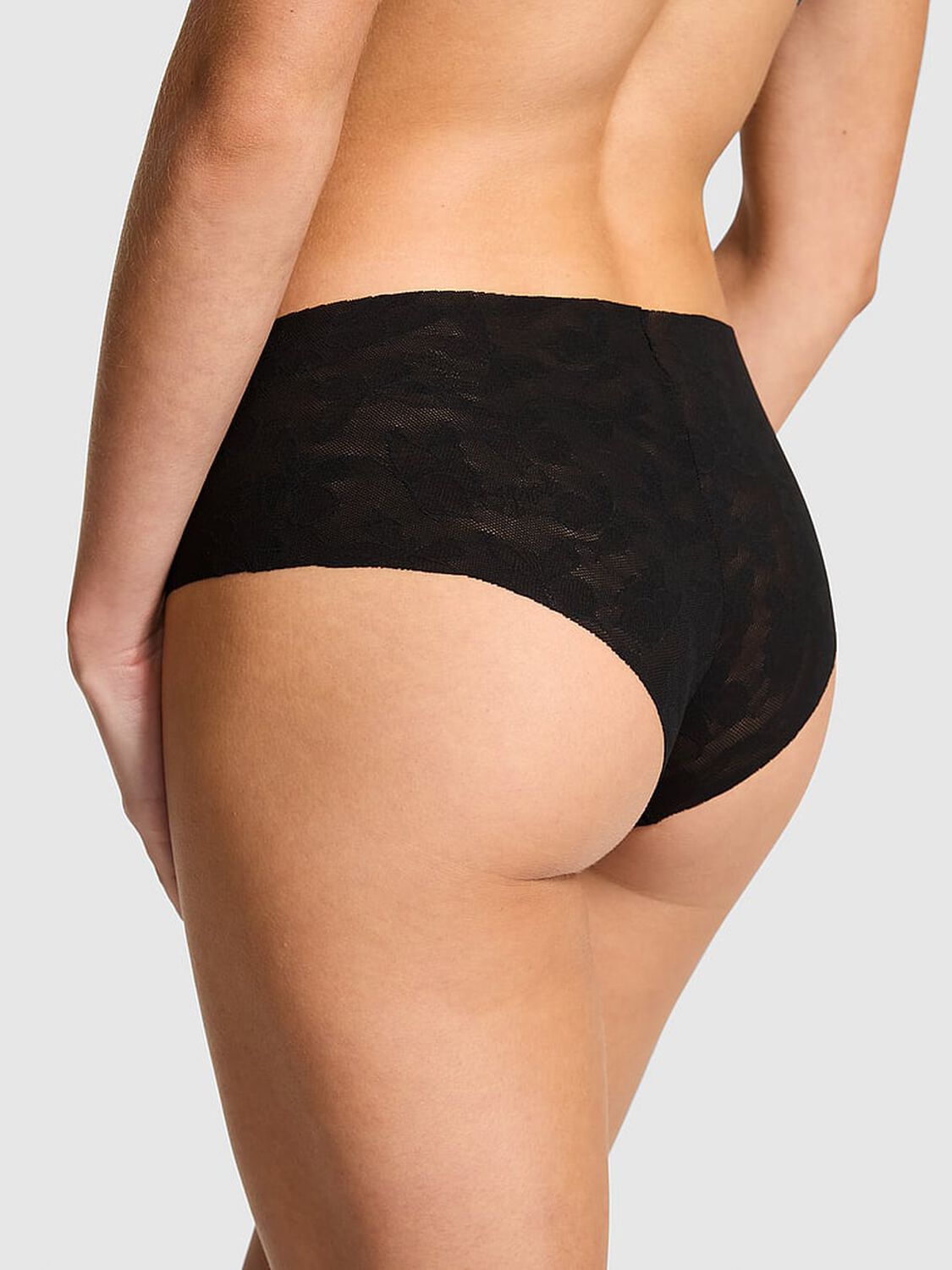 vs Pink No-Show Cheeky Panty Black 2 of 3 