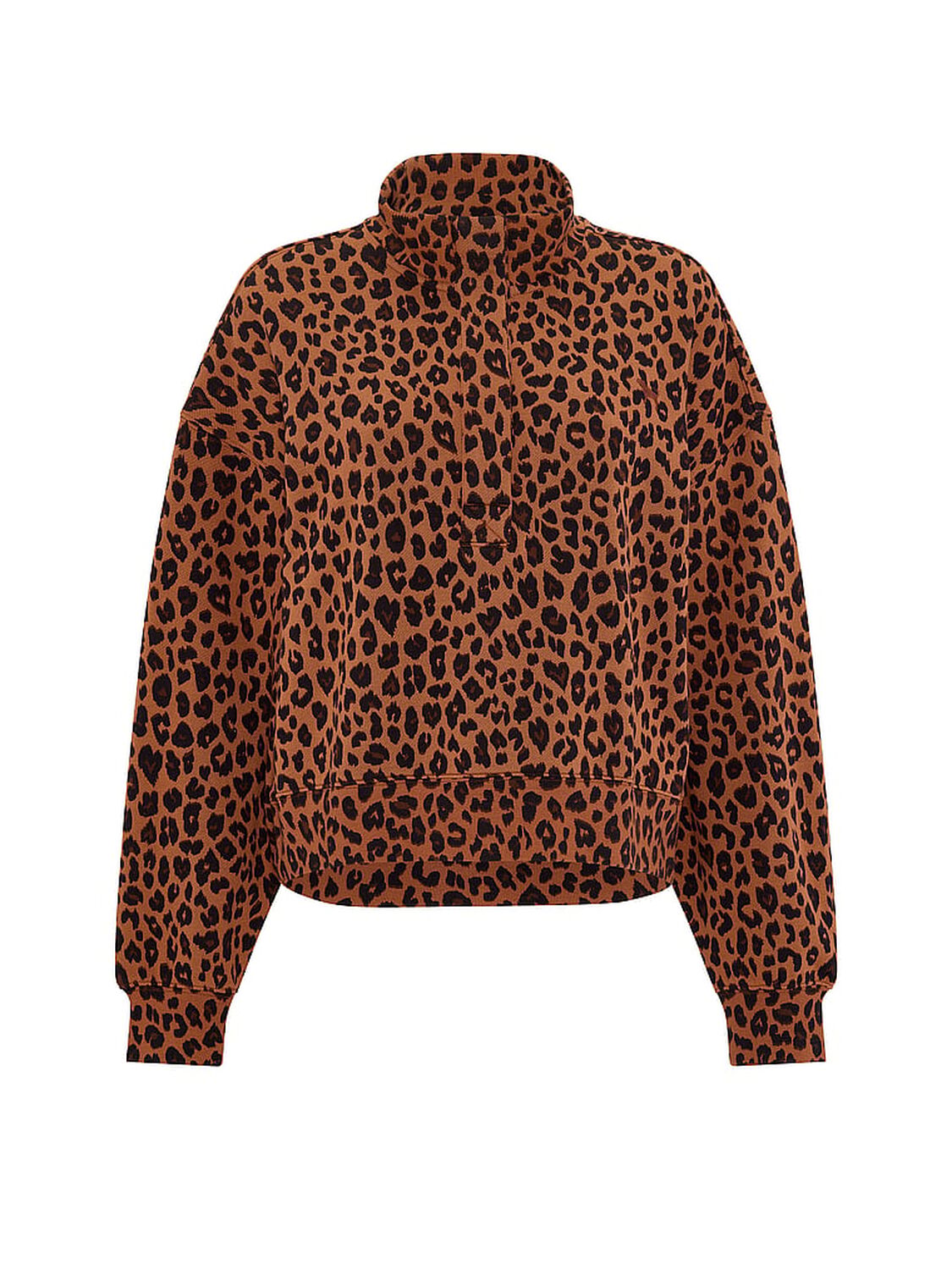 vs Pink Campus Fleece&trade; Snap-Up Sweatshirt Leopard 3 of 3 