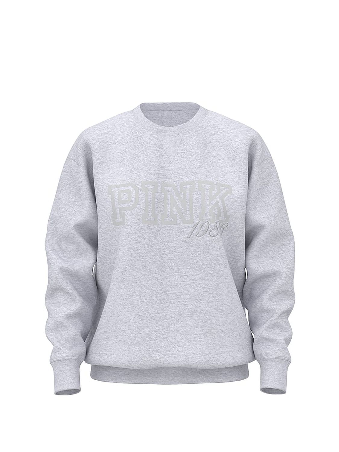 vs Pink Campus Fleece&trade; Oversized Crew Sweatshirt Medium Heather Grey Spring 3 of 3 