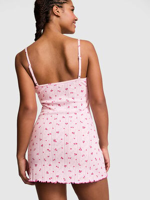 Pointelle Sweetheart Slip Dress