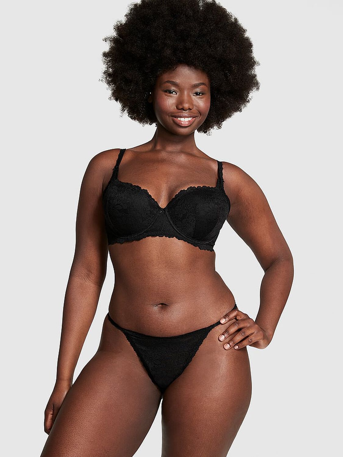 vs Pink Wink V-String Panty Pure Black 4 of 4 