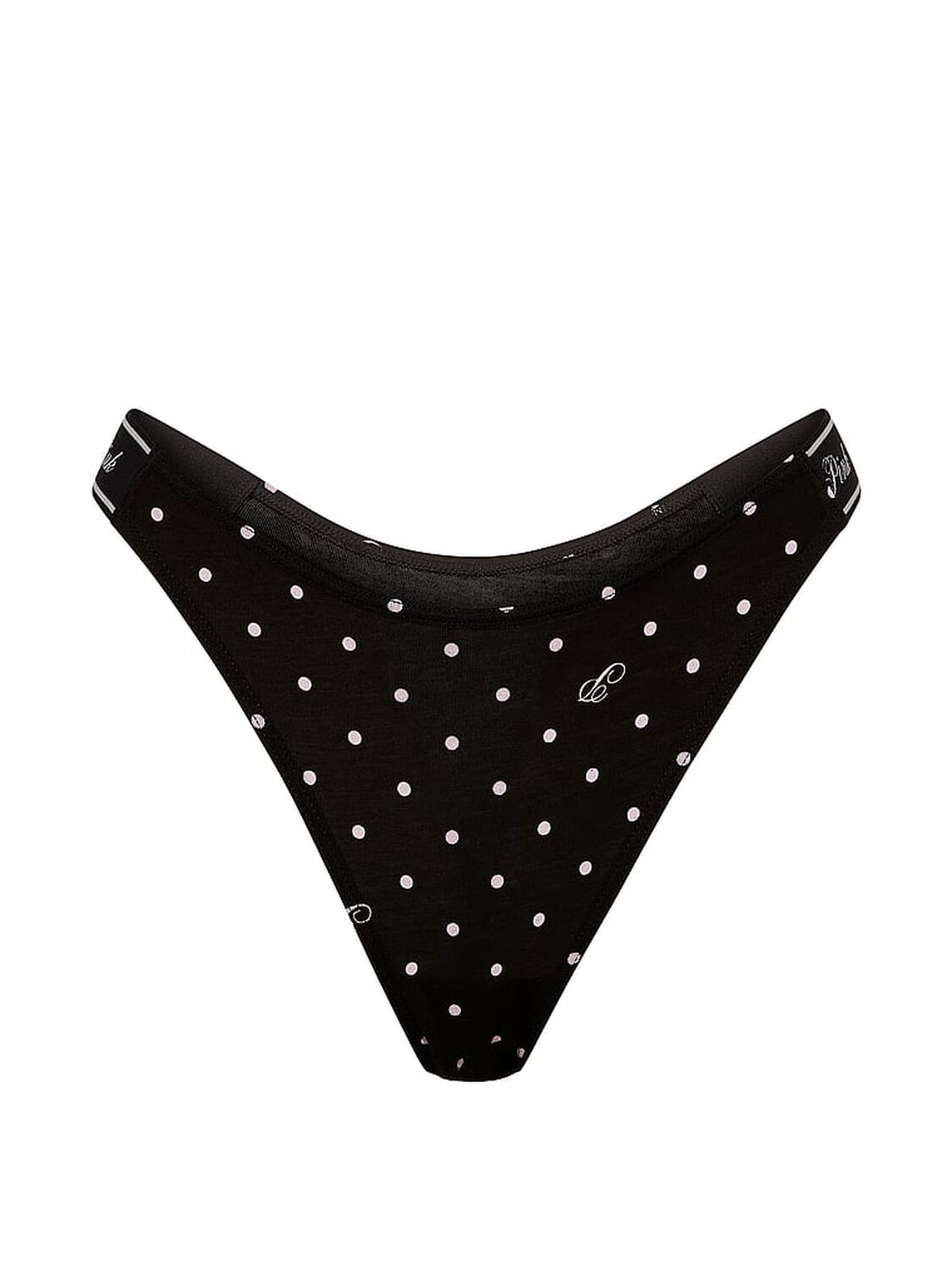 vs Pink Logo Cotton Shine High-Leg Thong Panty 3 of 3 