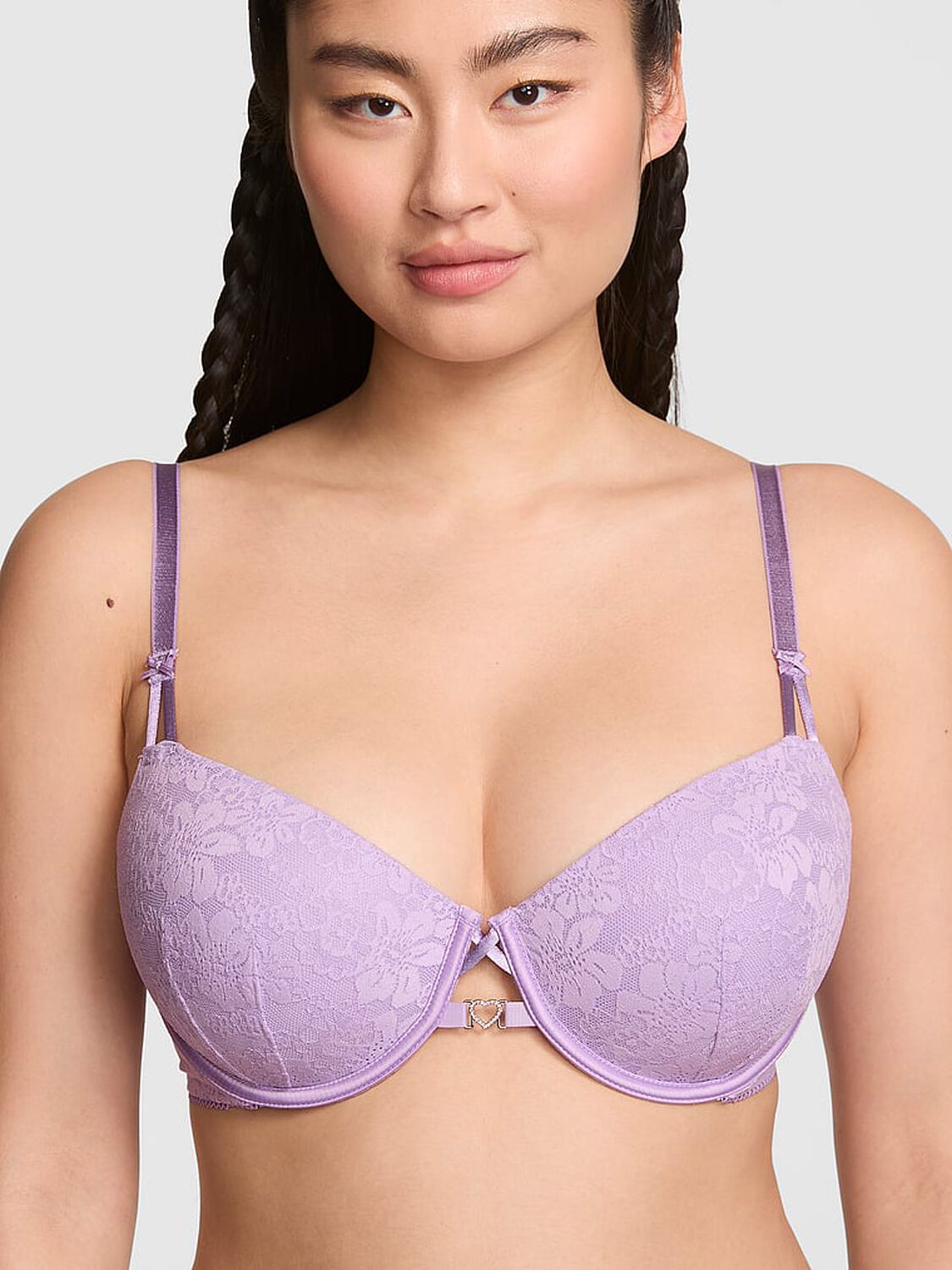 vs Pink Wink Wink Lightly Lined Balconette Bra Aster Purple 1 of 4 
