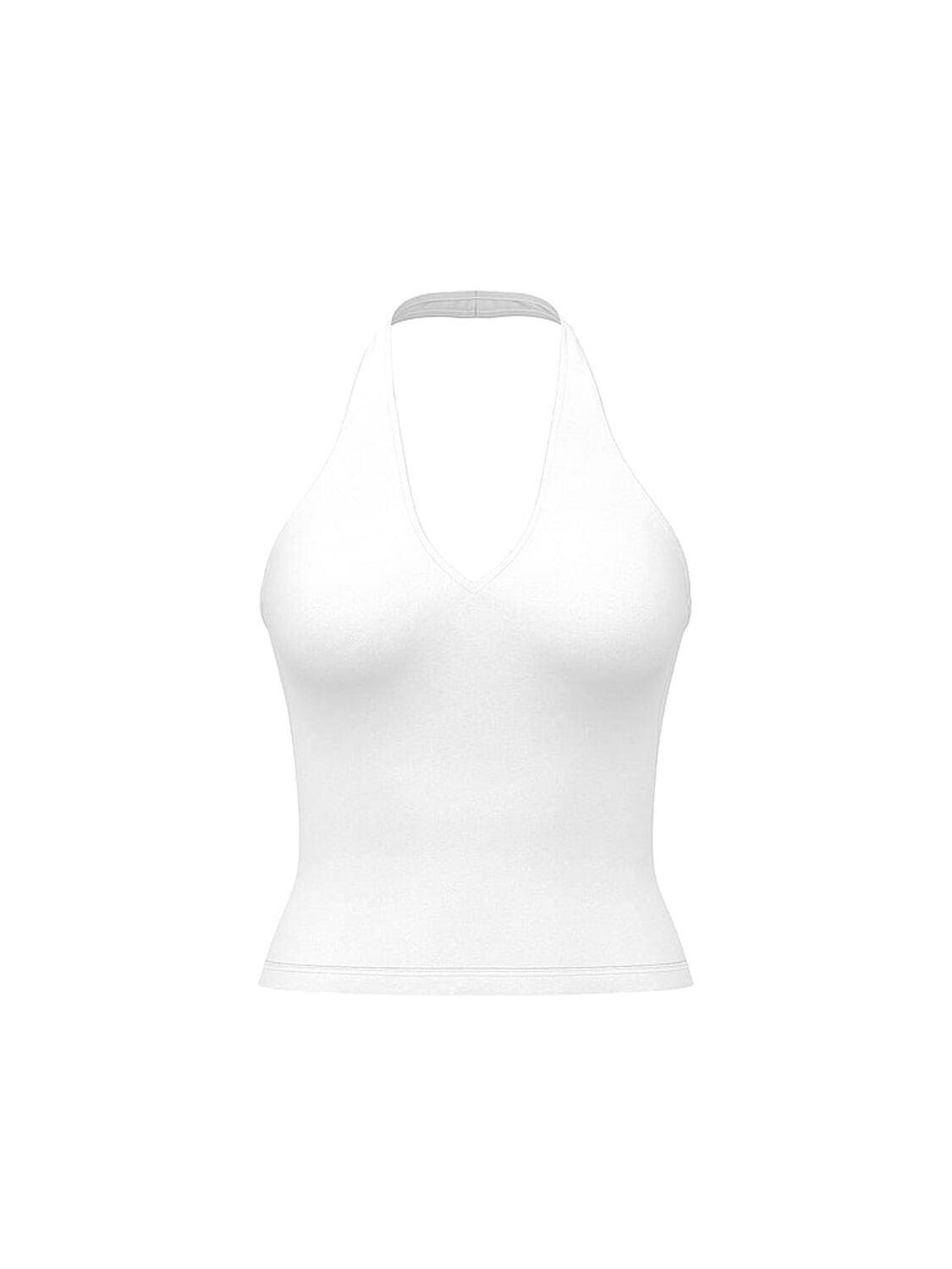vs Pink Base Stretch Halter Tank Top Vs White 3 of 3 