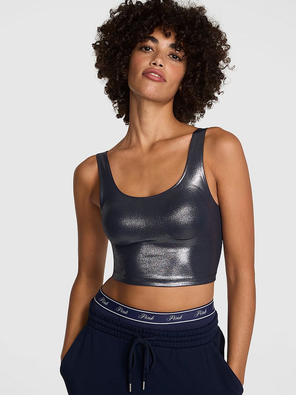 vs Pink Relay Bra Tank Noir Navy Foil 1 of 3 