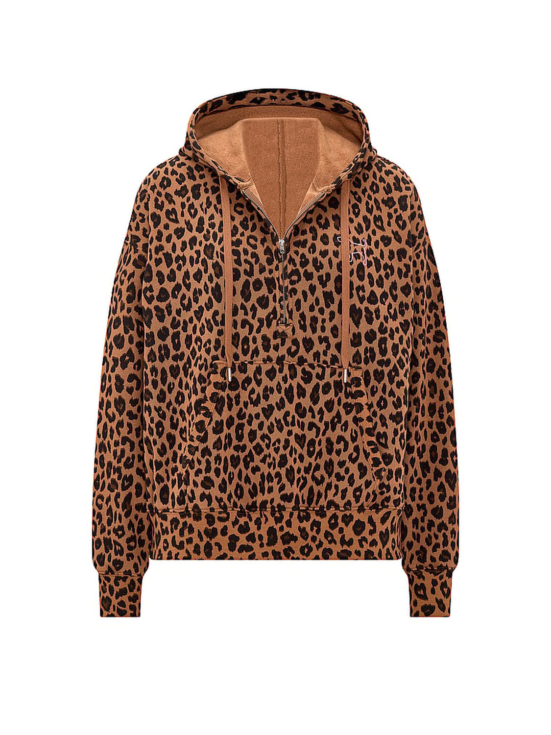 vs Pink Campus Fleece&trade; Half-Zip Hoodie Leopard 3 of 3 