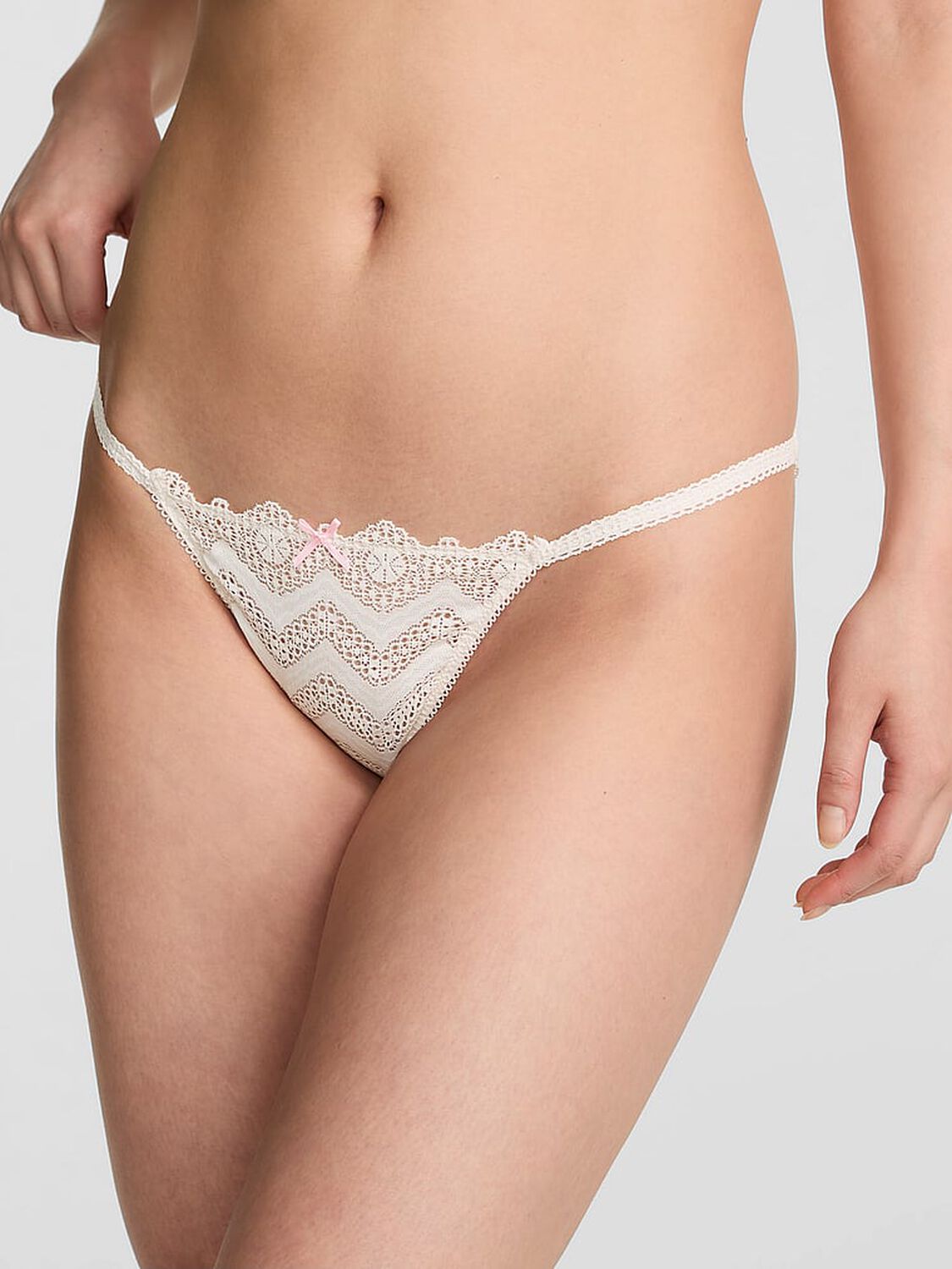 pink Pink PINK Wink&trade; String Bikini Panty Coconut White 1 of 2 