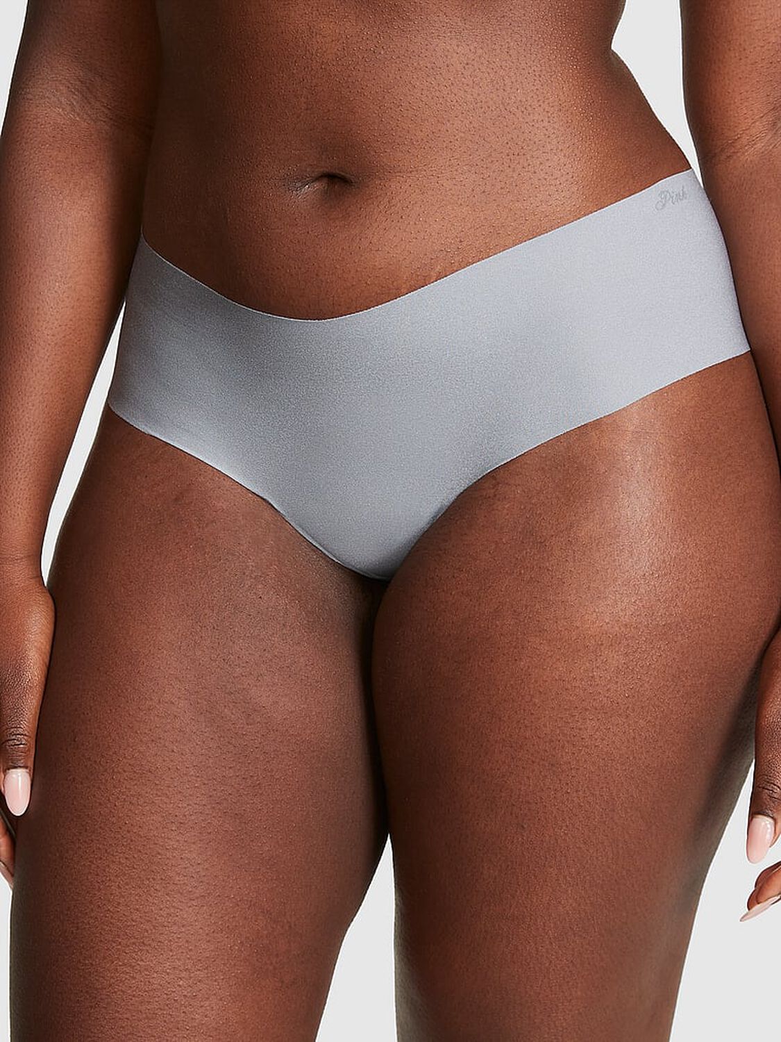 vs Pink No-Show Cheeky Panty Grey Oasis 1 of 3 