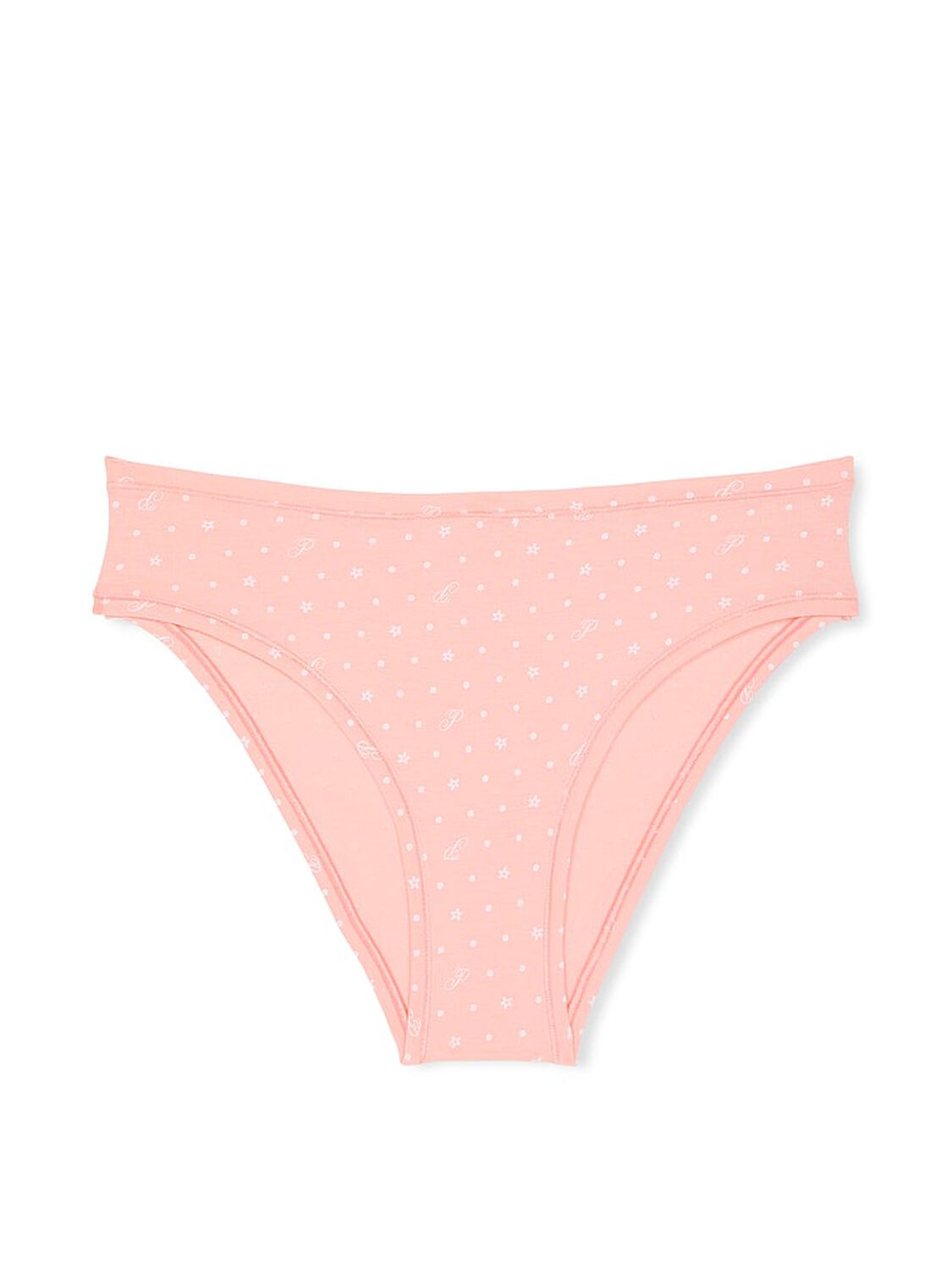 vs Pink Cotton Cheeky Panty Apricot Frost Heritage Print 3 of 4 