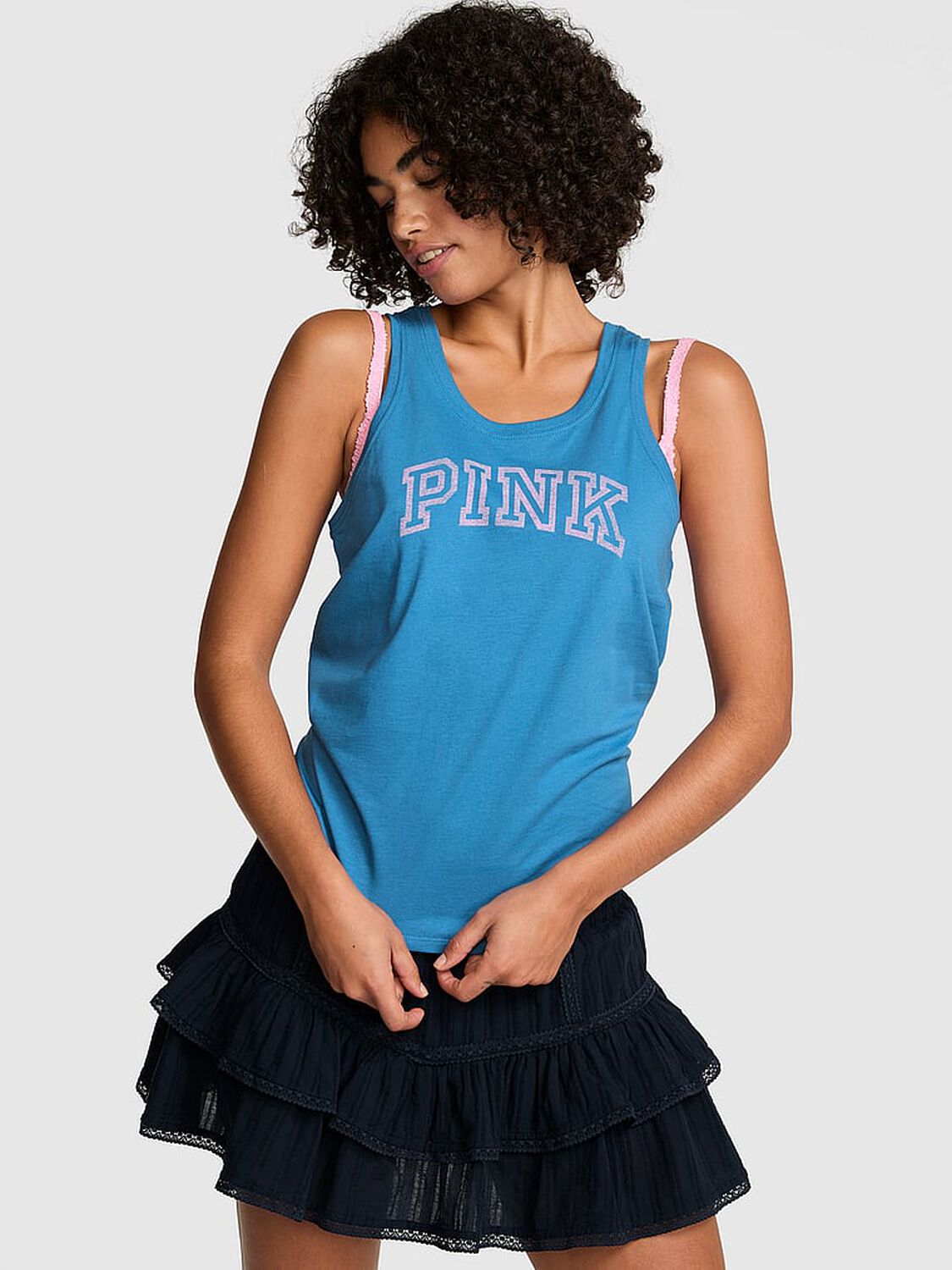 vs Pink Campus Cotton&trade; Tank Top Varsity Blue 1 of 3 