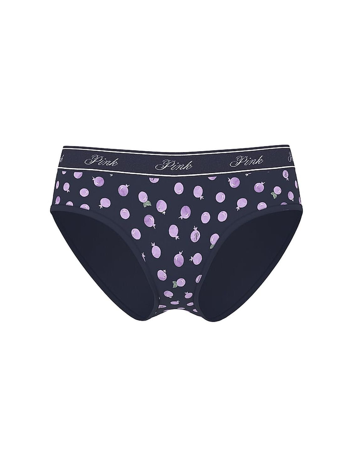 vs Pink Logo Cotton Hiphugger Panty Navy Blueberry Print 3 of 3 