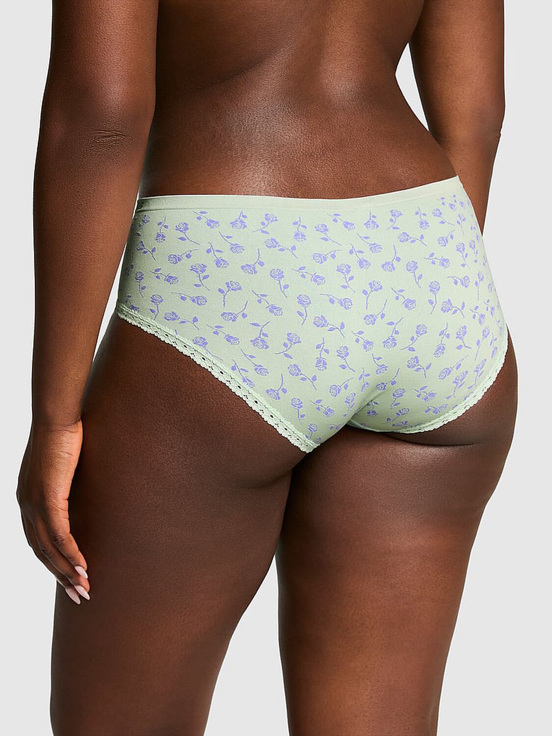 vs Pink Seamless Hiphugger Panty Green Wildrose Print 2 of 3 