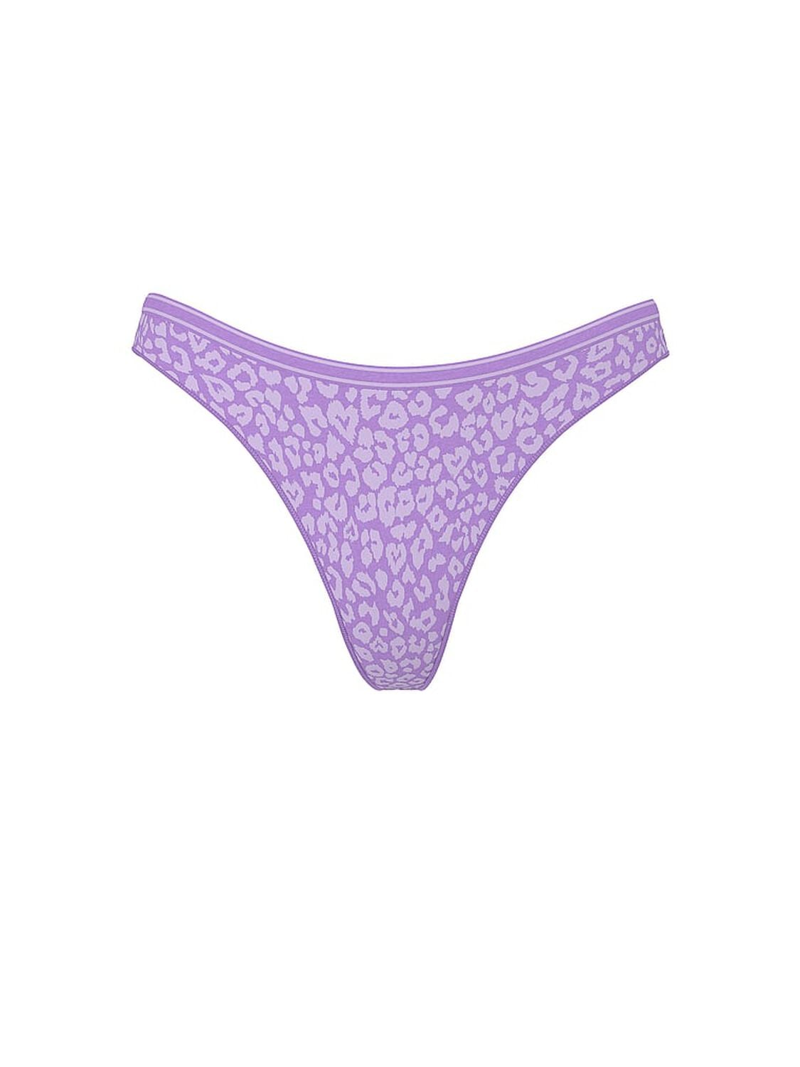pink Pink Seamless High-Leg Thong Panty Wisteria Purple Leo Print 3 of 3 