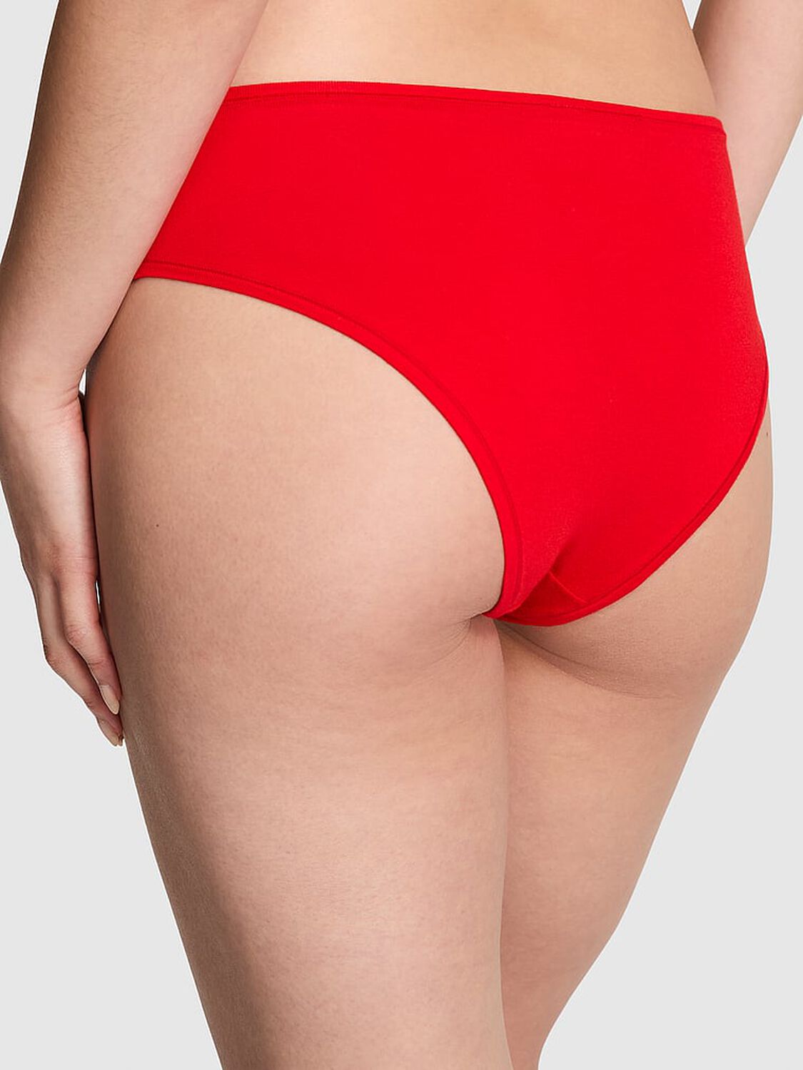 vs Pink Cotton Cheeky Panty Bright Vermillion 2 of 3 