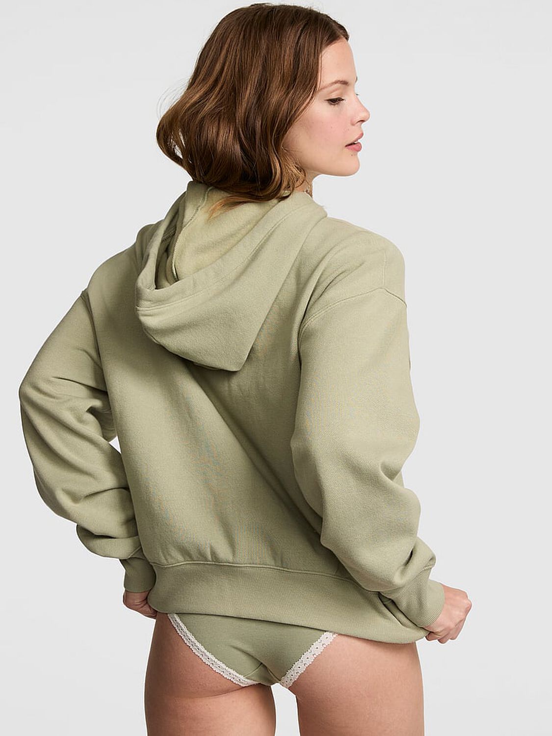 vs Pink Campus Fleece&trade; Full-Zip Hoodie Slate Green 2 of 2 