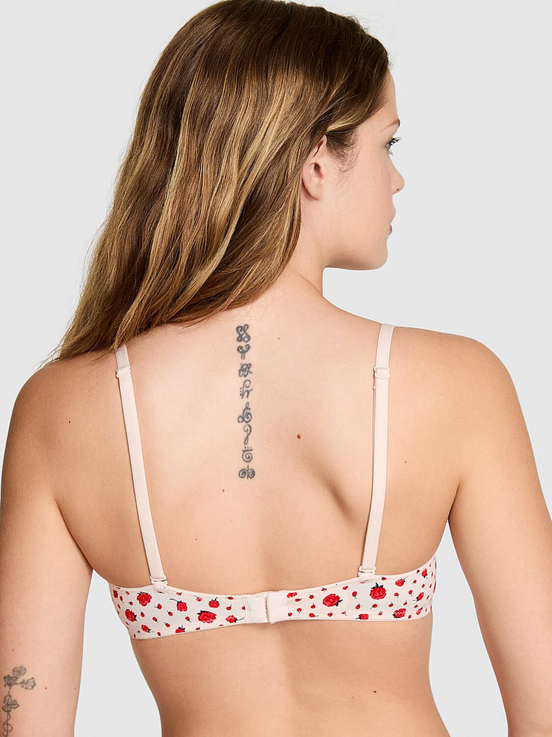 vs Pink Wear Everywhere Wear Everywhere Lightly Lined Full Coverage T-shirt Bra Winter White Rose Floral Print 2 of 2 