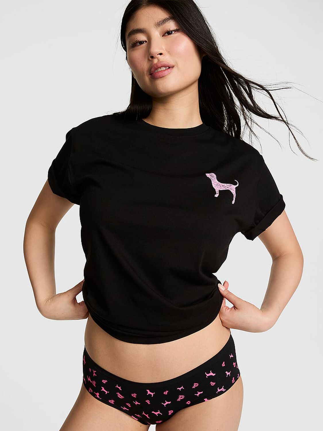 vs Pink Campus Cotton&trade; Tee Black 1 of 3 