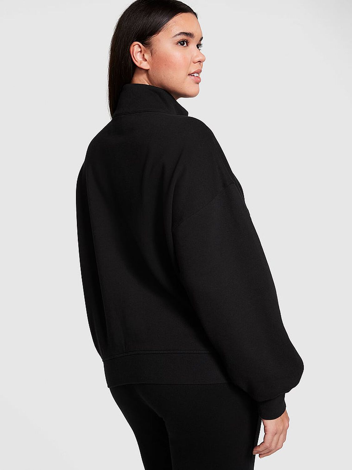 vs Pink Ivy Fleece Full-Zip Sweatshirt Pure Black 2 of 3 