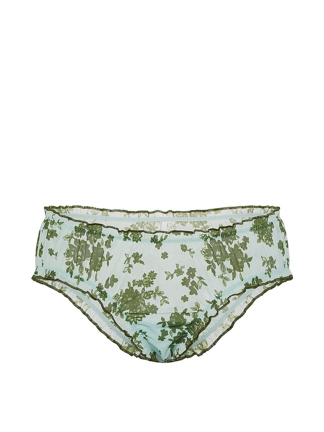 vs Pink PINK Wink&trade; Ruﬄe Cheeky Panty Harbor Gray Floral 3 of 3 
