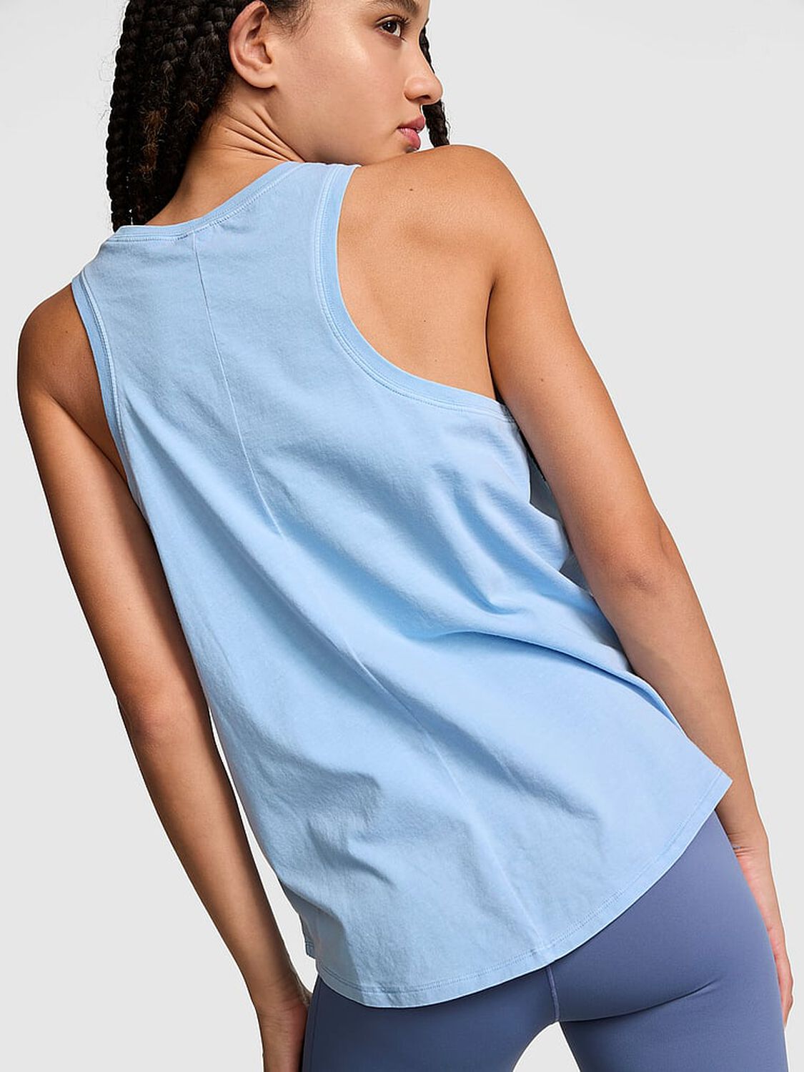 vs Pink Campus Cotton&trade; Tank Top Blue Dancer 2 of 3 
