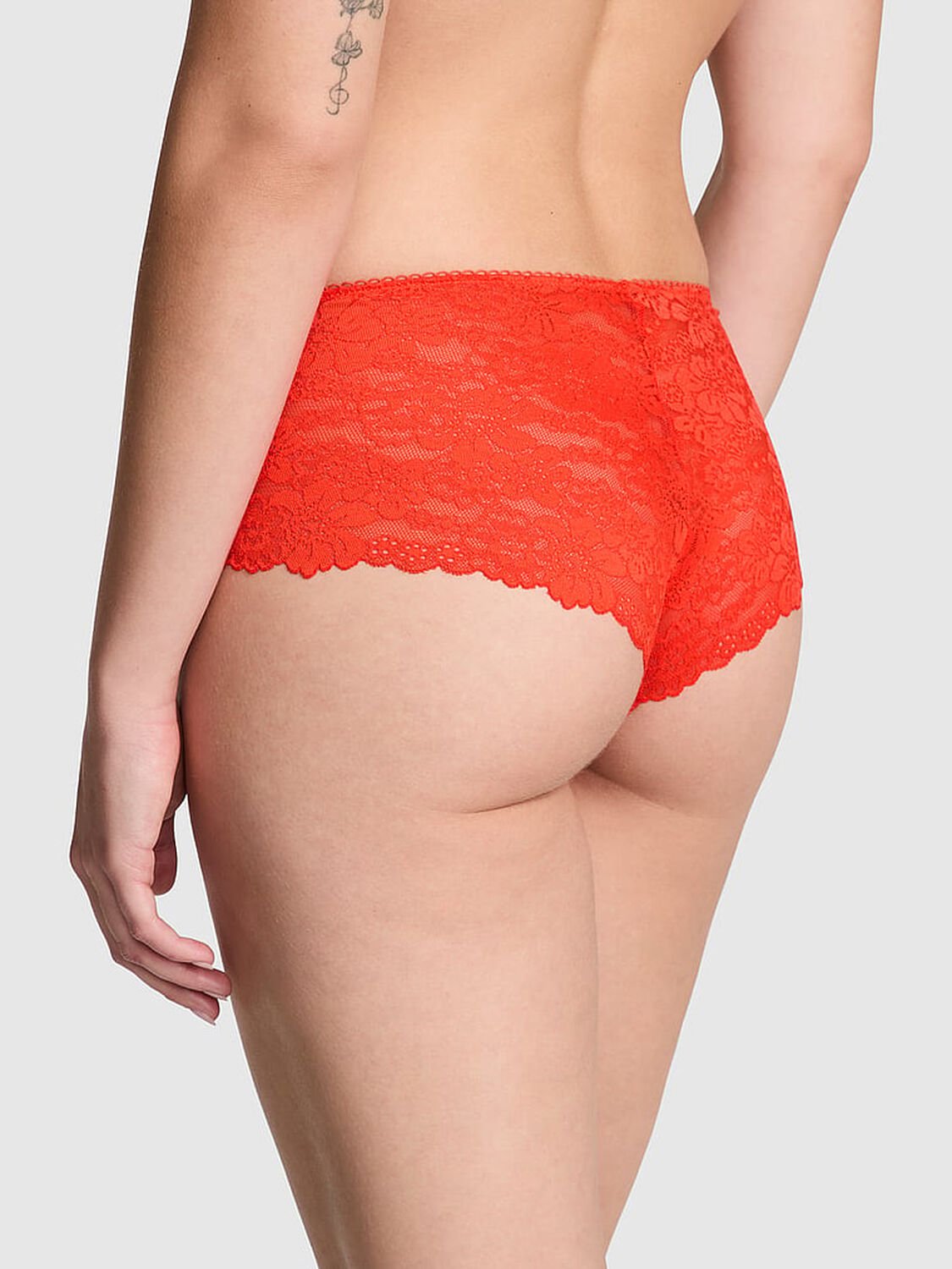 vs Pink No-Show Cheeky Panty Orange With Rose Graphic 2 of 2 