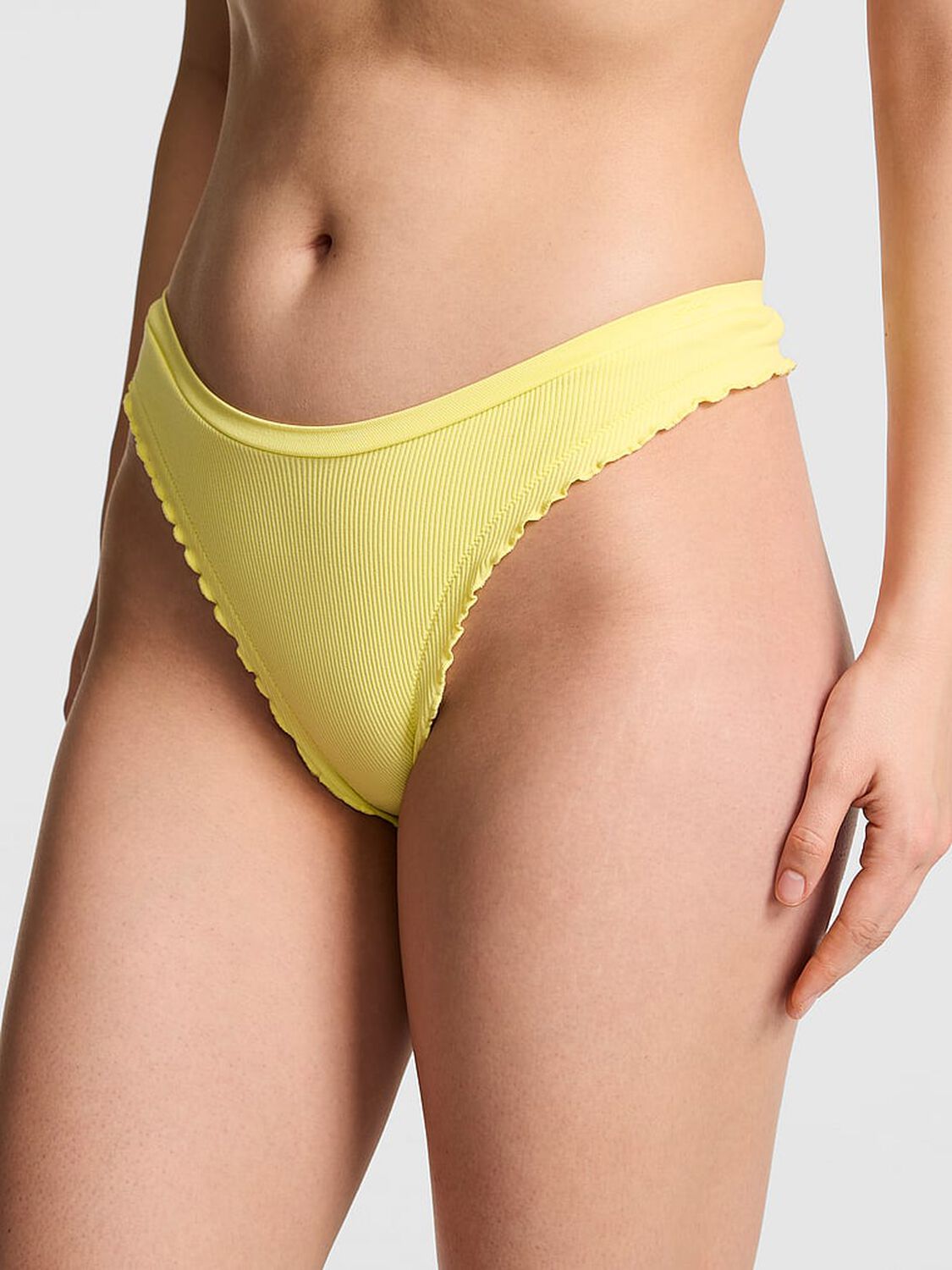 vs Pink Seamless High-Leg Thong Panty Pineapple Ice 1 of 2 