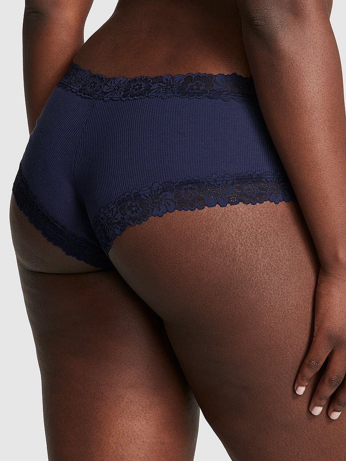 vs Pink Wink Lace-Trim Cheeky Panty Midnight Navy 2 of 3 
