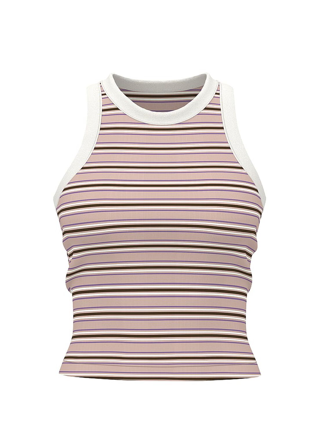 vs Pink Multi Rib Tank Top Iced Coffee Stripe 3 of 3 