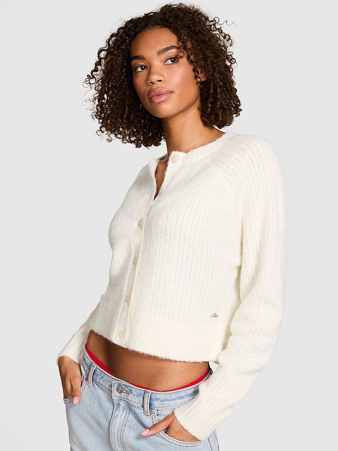 vs Pink Lady Cardigan Winter White 1 of 3 