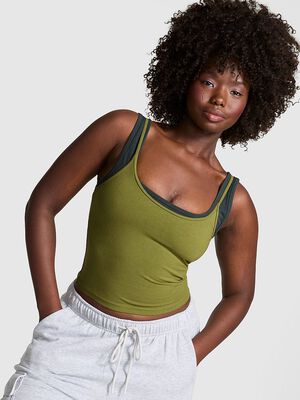 All-Day Cotton&trade; Double Up Tank